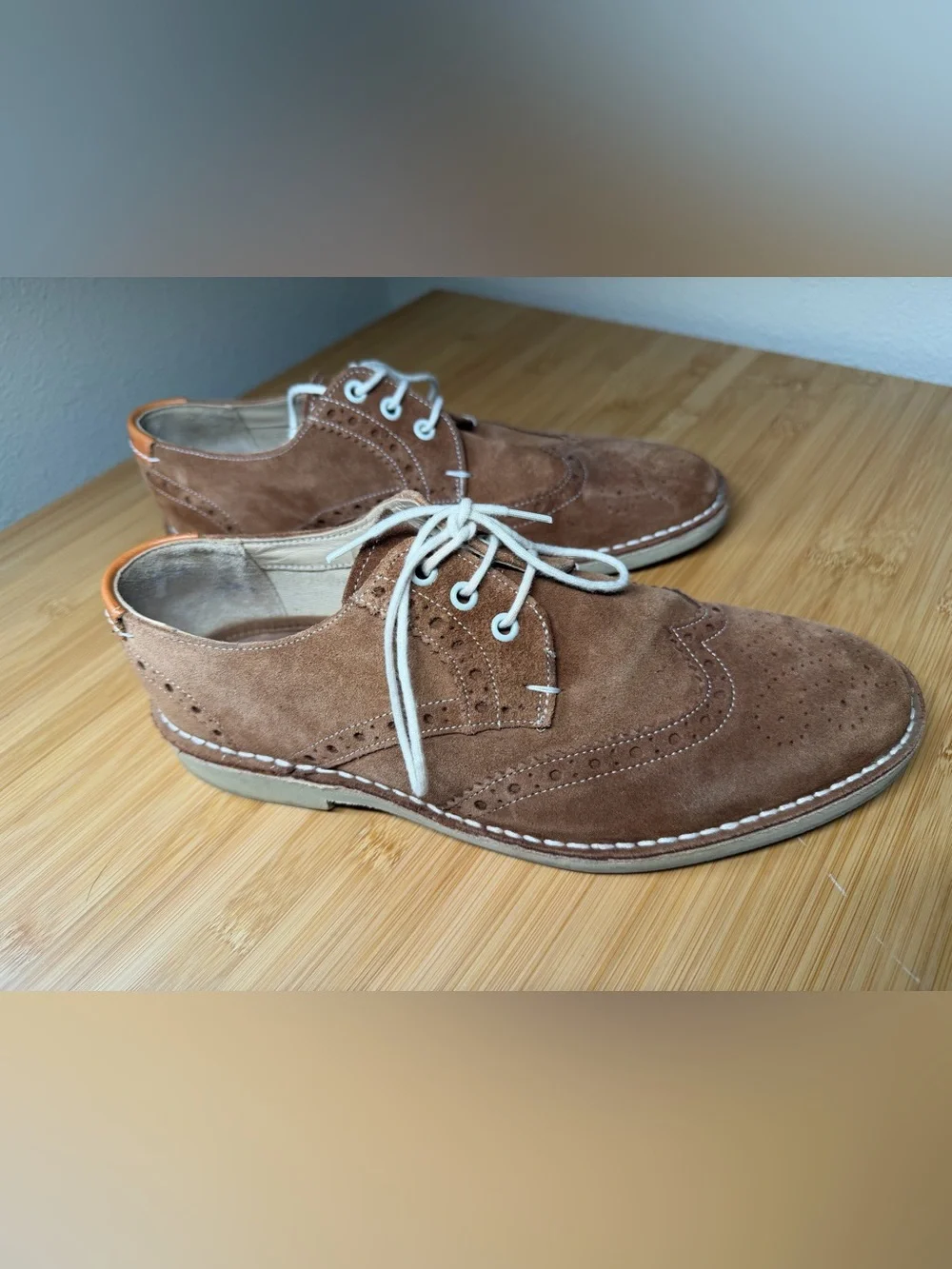 Ted Baker London Men’s Brown Jamfro Suede Derby Wingtip Oxford Shoes US 8 UK 7
